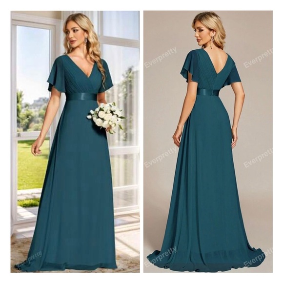 NWT Ever Pretty Women's Teal Evening Dress - Picture 1 of 14